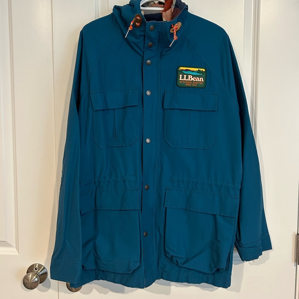 LLBean Todd Snyder collection fleece lined rain jacket